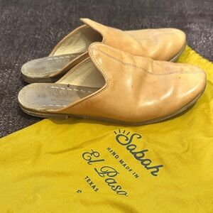 Sabah Natural Brown Leather Slip-Ons